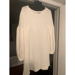 Selfie Leslie white long sleeve sweater dress